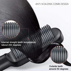 hair straightener with ceramic brush for fast & healthy styling