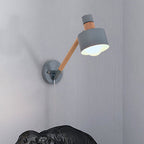 5.5"/6"/7" W Armed Wall Sconce Minimalism Metal 1 Main Wall Mount Lighting in Gray for Living Room