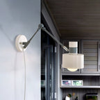 5.5"/6"/7" W Armed Wall Sconce Minimalism Metal 1 Main Wall Mount Lighting in Gray for Living Room