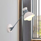 5.5"/6"/7" W Armed Wall Sconce Minimalism Metal 1 Main Wall Mount Lighting in Gray for Living Room