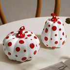 Polka Dot Resin Pumpkin Decor | Glossy Fall Ornament Set | Durable Sculpted Finish | PumpkinCharm