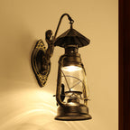 Kerosene Clear Glass Wall Lamp Coast Single Bulb Living Room Sconces Lamp in Black/Antique Brass