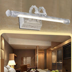 Vintage LED Wall Light with Metal Shade White Etched Tube Vanity Wall Light for Bathroom, 20.5"/23.5" Width