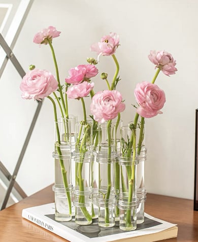 Flexible Flower Vases with Hinges | Modern Glass Tube Vase