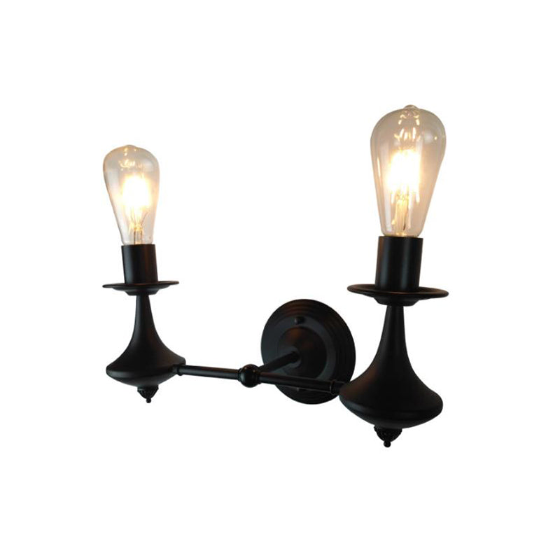Metal Exposed Bulb Wall Lighting Industrial 1/2 Light Dining Room Wall Lamp Fixture