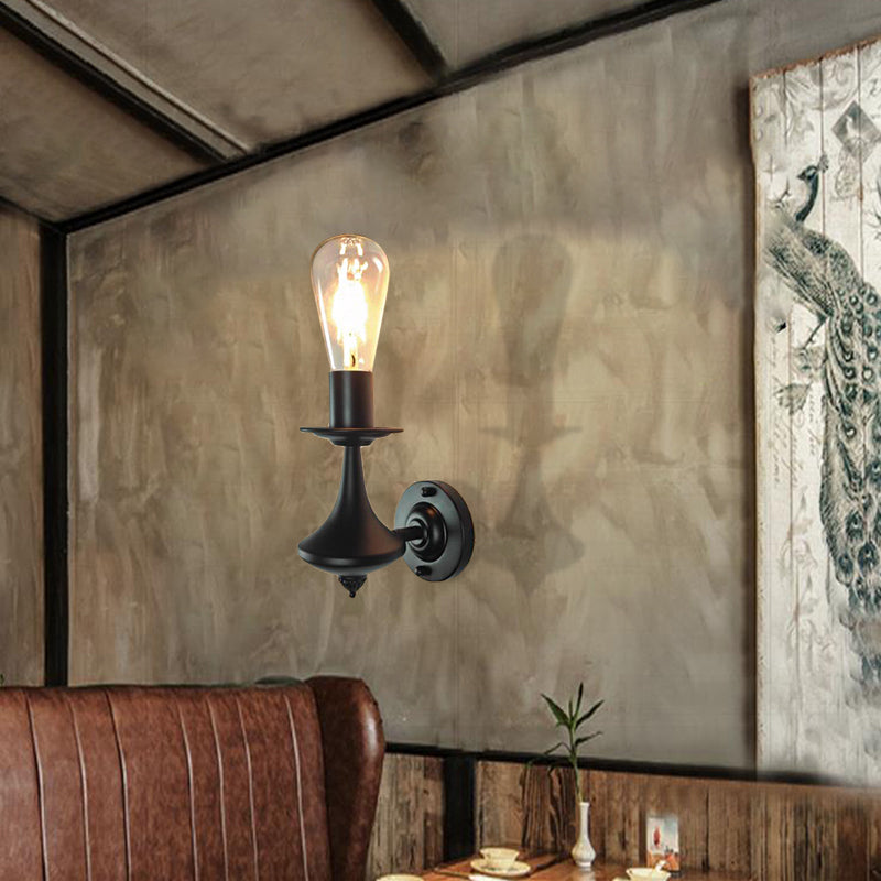 Metal Exposed Bulb Wall Lighting Industrial 1/2 Light Dining Room Wall Lamp Fixture