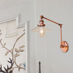 Rustic conical wall lighting 1 bulb clear glass wall light in copper for café