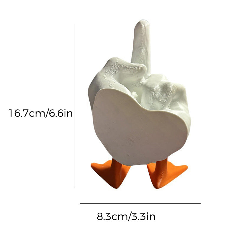 Duck ornament in the shape of the middle finger