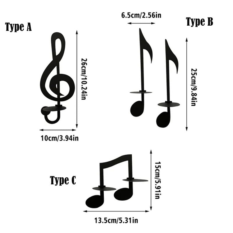 Black Music Note Wall Sconce