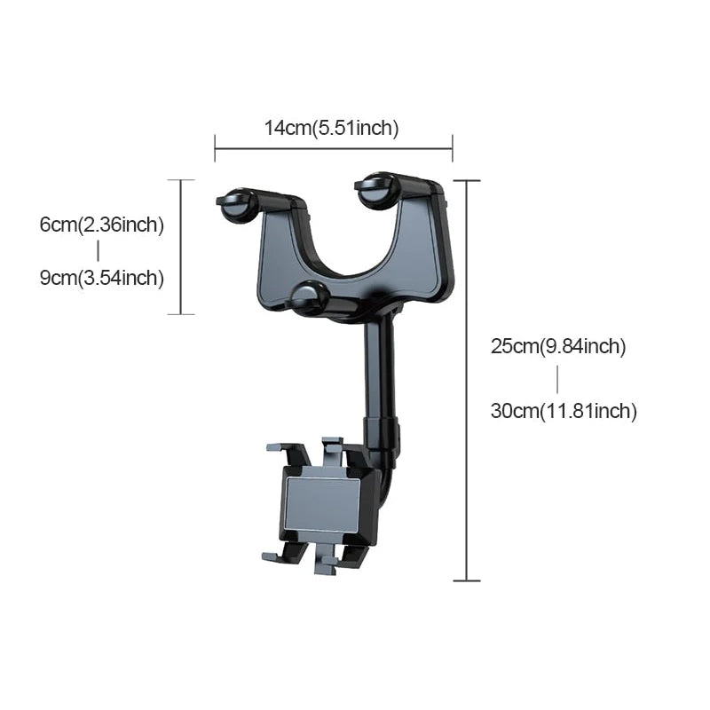 Multifunctional Rotatable Car Rearview Mirror Phone Holder