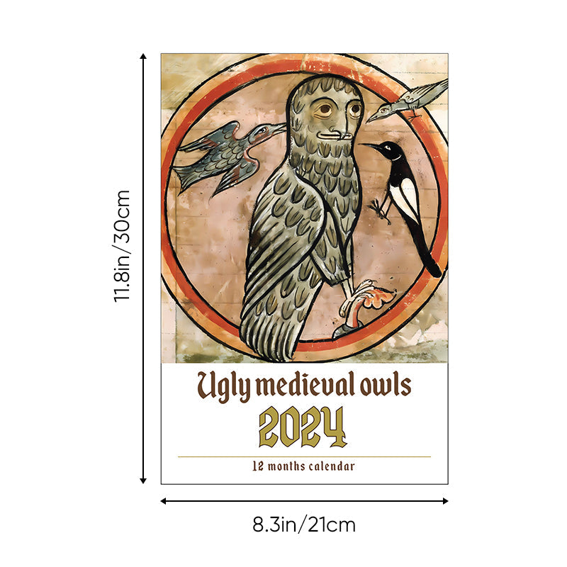Strange medieval owl calendar 2024
