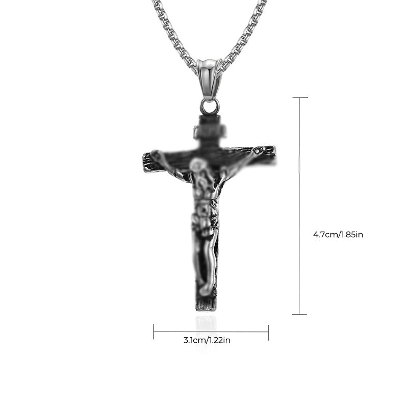 Titanium Steel Cross Pendant Necklace