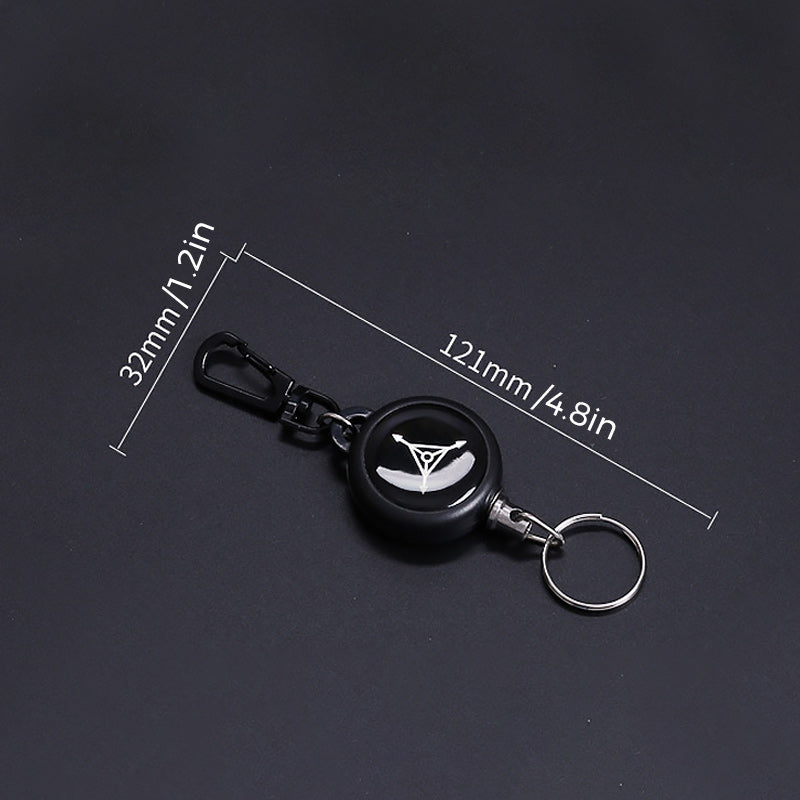 Keychain with retractable wire cable