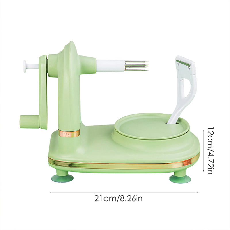 Hand-operated apple peeler