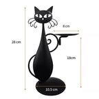 Candle holder black cat