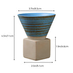 Coarse Pottery Coffee Mug with Base Conical Couture Cup & Base Set
