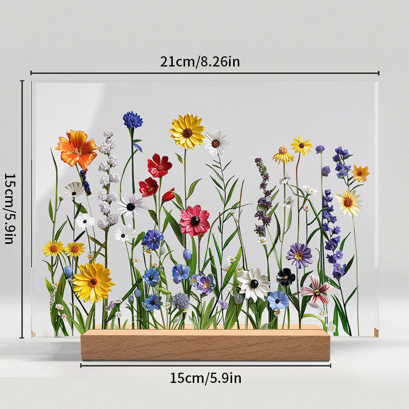 Painted Colorful Flower Pattern Decor