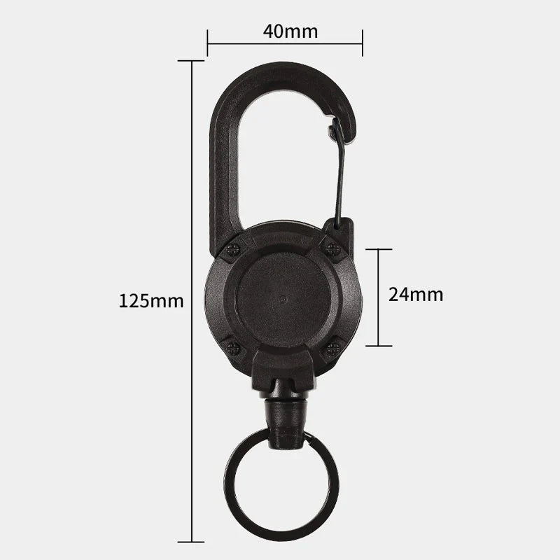 Automatic retractable wire rope outdoor keychain
