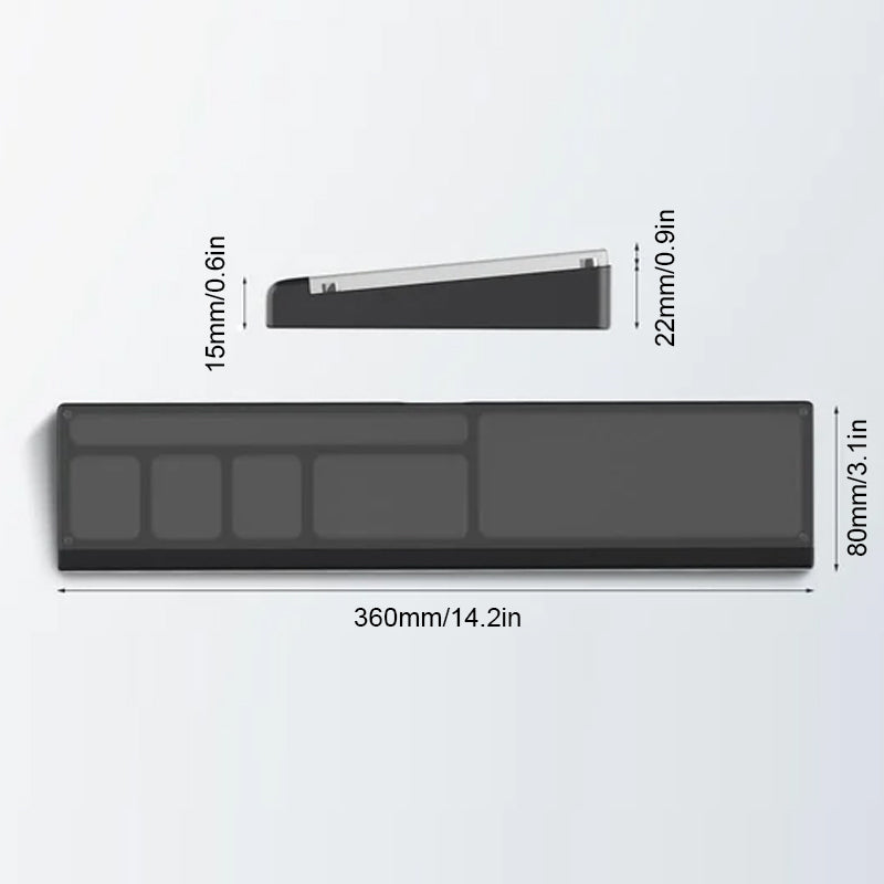 Keyboard wrist rest with desk divider box