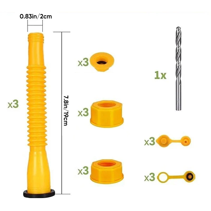Upgraded replacement fuel can spout with flexible head