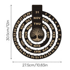 Wood Rotating Circular Perpetual Calendar