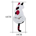 Nordic Cat Wobble-Tail Wall Clock