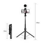 Selfie stick with LED fill light