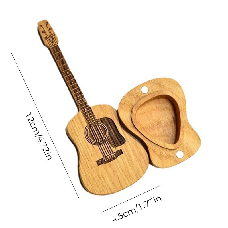 Wooden box for acoustic guitar accessories