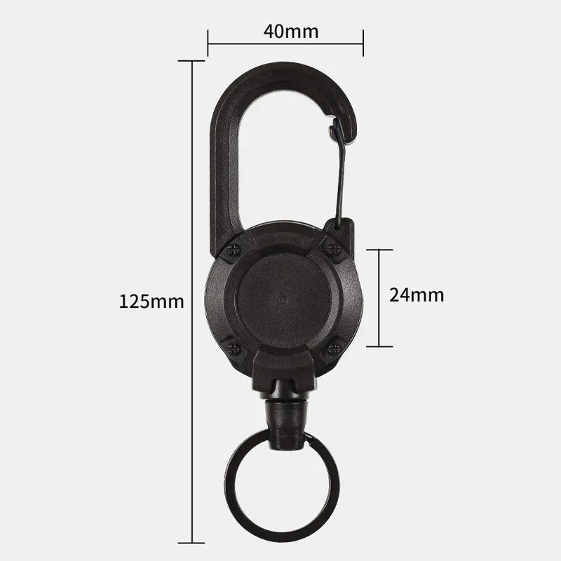 Outdoor Automatic Expandable Wire Rope Luya Theft Protection Tactical Keychain