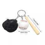 Mini Baseball Glove Set Charm Keychain