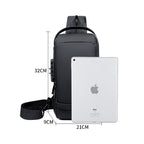 Theft-proof shoulder bag with USB charging port