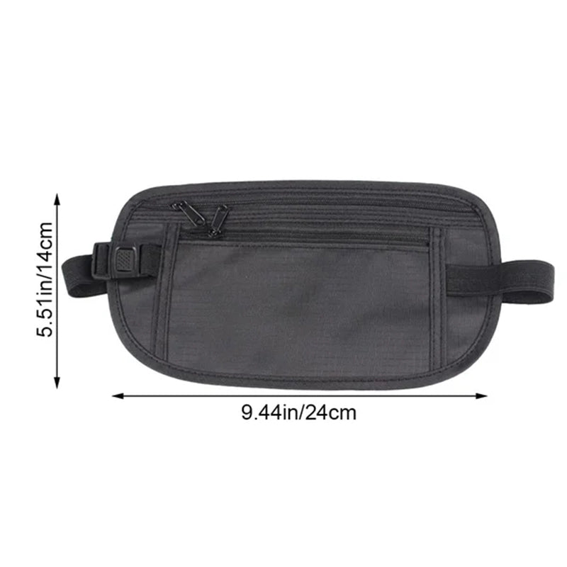 Sport Hip Bag Adjustable with Zipper Pockets