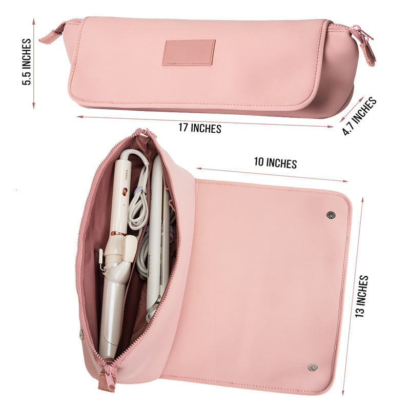 Hair tools travel bag and heat-resistant mat