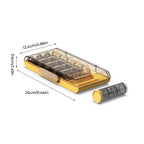 Portable high-capacity weekly pill box