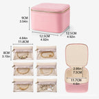 Leather jewelry box for travel