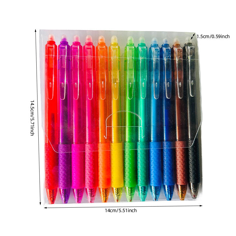 Multicolored erasable gel pens (12 pcs)