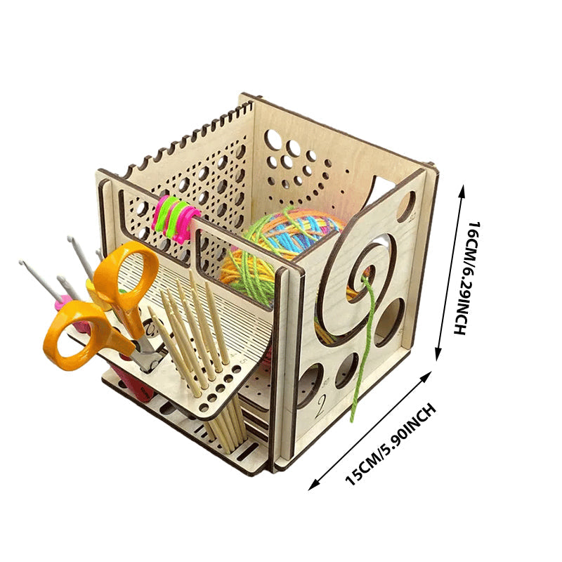 All-in-one Wood Yarn Bowl - Multifunctional Knitting Tool