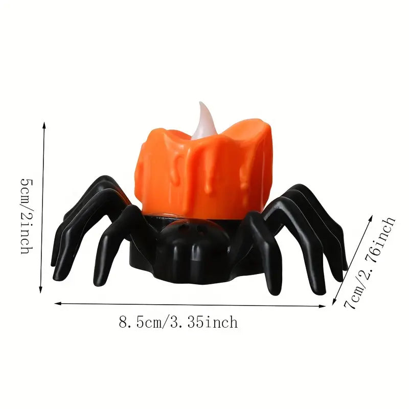️Halloween Spider Tealights Spooky Electric Flickering Artificial Candles