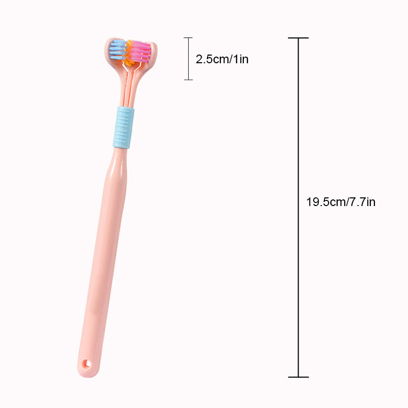 Three-sided toothbrush