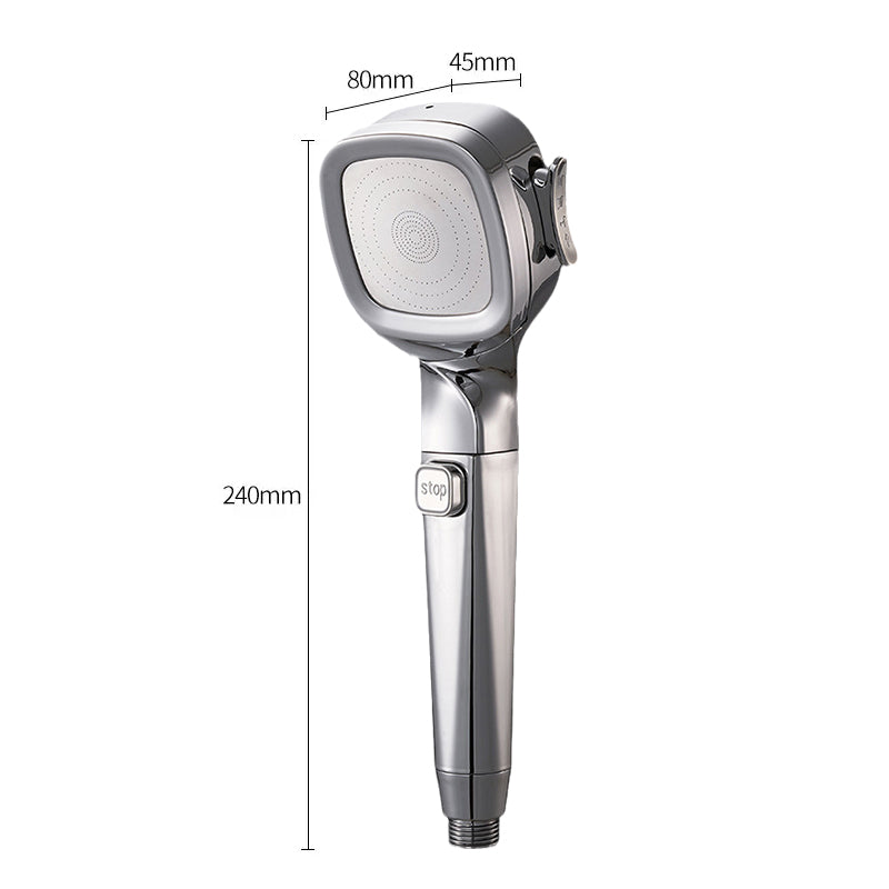 4-Mode Handheld Pressure Showerhead with Pause Switch