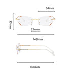 Fashionable rimless anti-blue light reading glasses