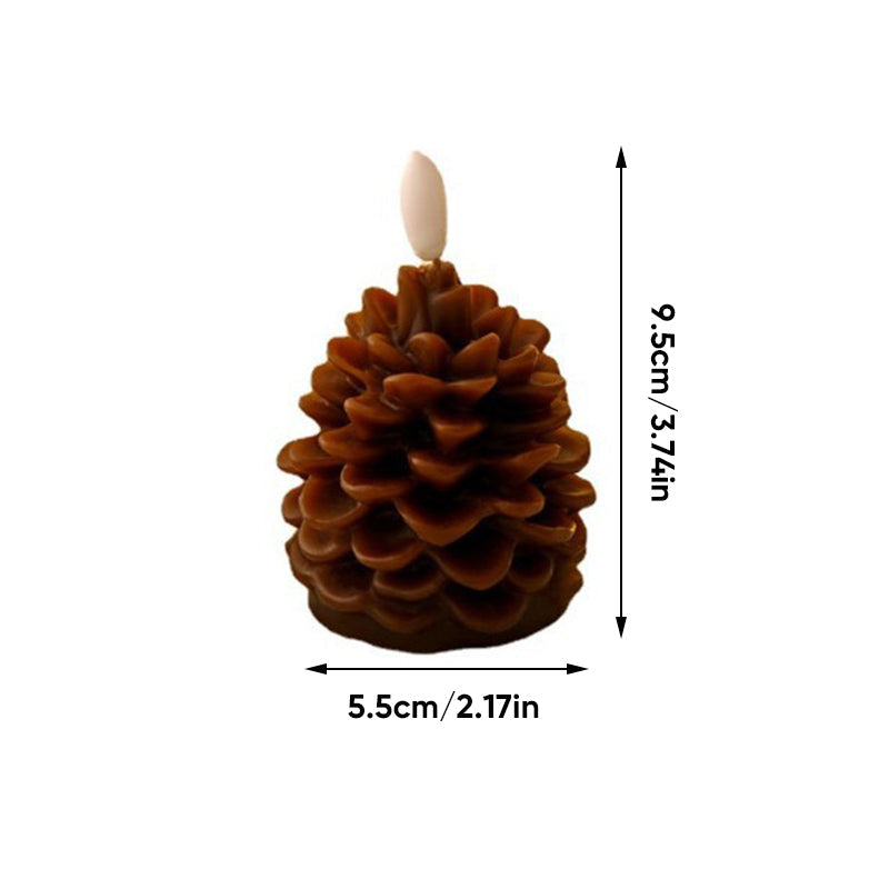 Flameless Pine Cone Candles