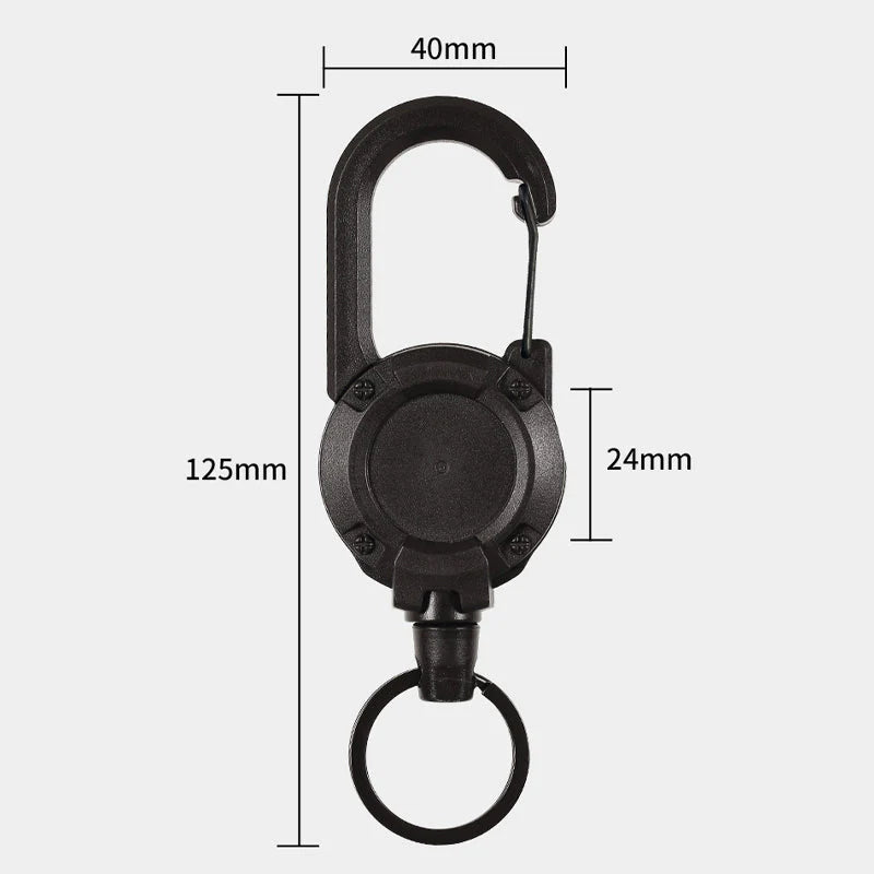 Outdoor automatic retractable wire Luya tactical keyring with theft protection