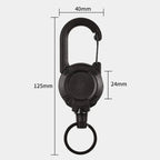 Outdoor automatic retractable wire Luya tactical keyring with theft protection
