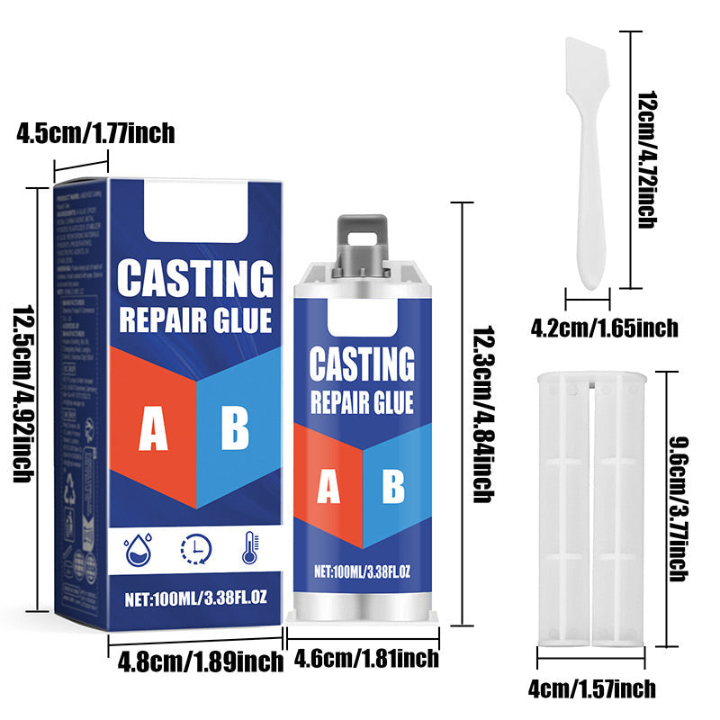 High temperature resistant metal casting repair adhesive