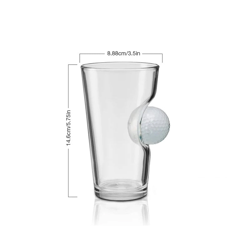 Golf ball pint glass