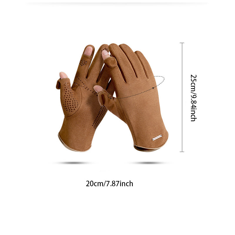 Cold-resistant suede gloves