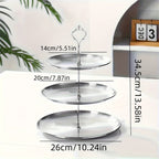 SteelTower - Elegant Triple Serving Plate for Parties