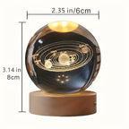 LumiSphere - Luxury 3D Crystal Table Lamp with Wooden Base