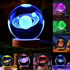 LumiSphere - Luxury 3D Crystal Table Lamp with Wooden Base